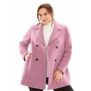 Magenta Ivory Double Breasted Pea coat NEVER WORN